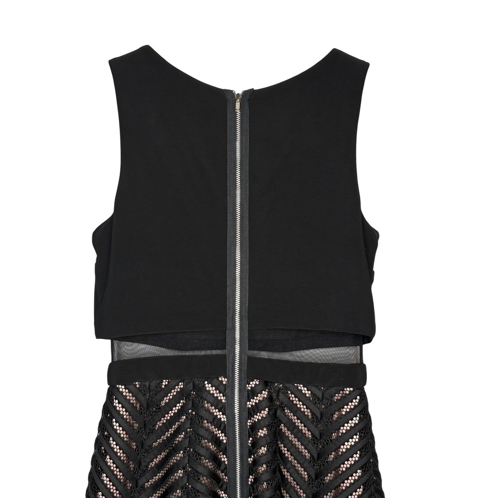 Betsy & Adam Black Sheer Illusion Mesh Party Fit & Flare‎ Dress Cocktail Size 4 - Picture 9 of 11